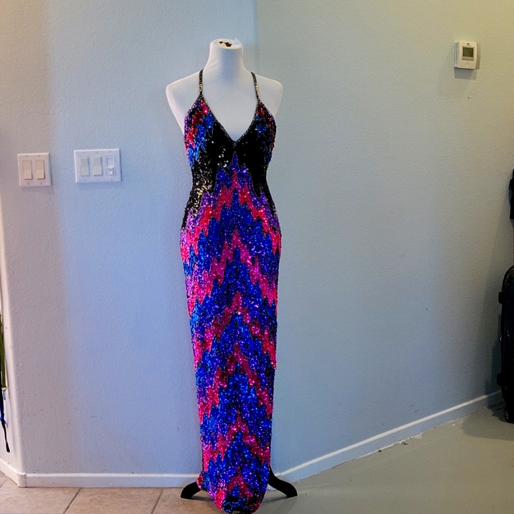 VINTAGE Sho Max Originals Sequin 100% Pure Silk Size Small